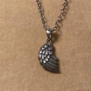 Retired Studio Barse Angel Wing Necklace Sterling Silver